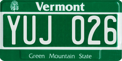 VT license plate YUJ026