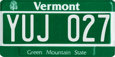 VT license plate YUJ027