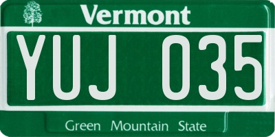 VT license plate YUJ035