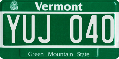 VT license plate YUJ040