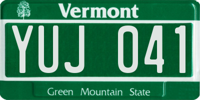 VT license plate YUJ041