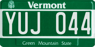 VT license plate YUJ044