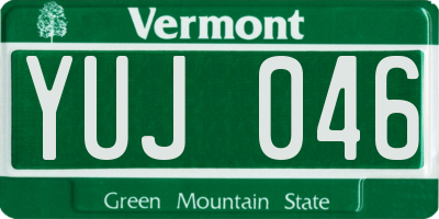 VT license plate YUJ046