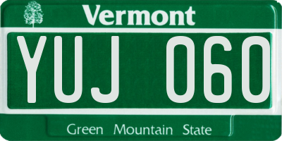 VT license plate YUJ060