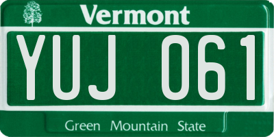 VT license plate YUJ061