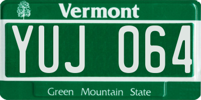 VT license plate YUJ064