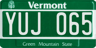 VT license plate YUJ065