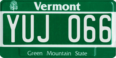 VT license plate YUJ066