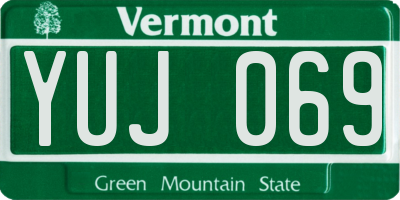 VT license plate YUJ069