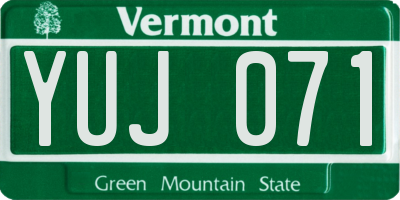 VT license plate YUJ071