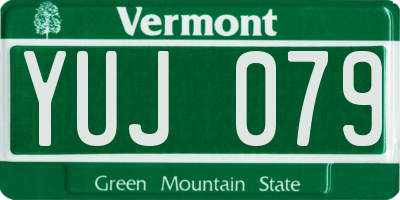 VT license plate YUJ079