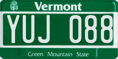 VT license plate YUJ088
