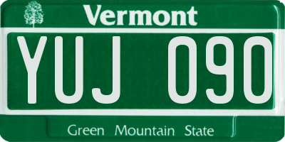 VT license plate YUJ090