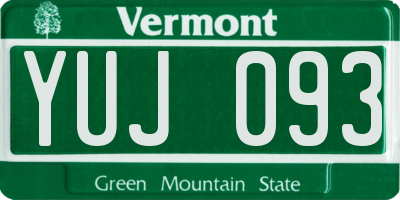 VT license plate YUJ093