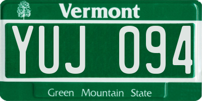 VT license plate YUJ094