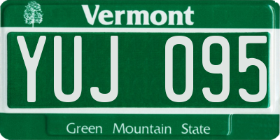 VT license plate YUJ095