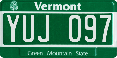 VT license plate YUJ097