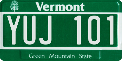 VT license plate YUJ101