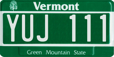 VT license plate YUJ111