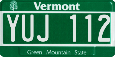 VT license plate YUJ112