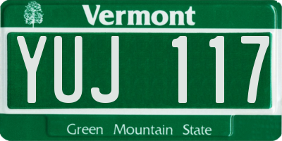 VT license plate YUJ117