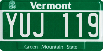 VT license plate YUJ119