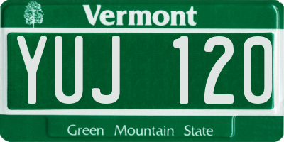 VT license plate YUJ120
