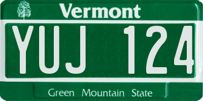 VT license plate YUJ124