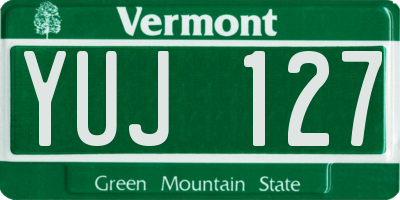 VT license plate YUJ127