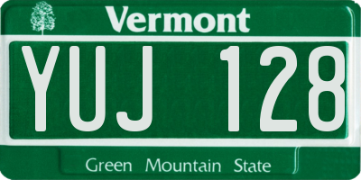 VT license plate YUJ128