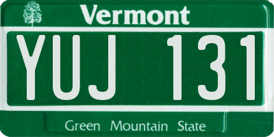 VT license plate YUJ131