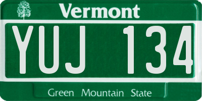 VT license plate YUJ134