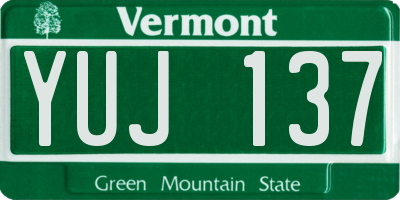 VT license plate YUJ137