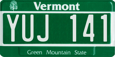 VT license plate YUJ141