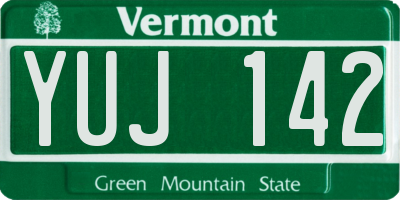 VT license plate YUJ142