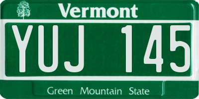 VT license plate YUJ145