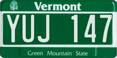 VT license plate YUJ147