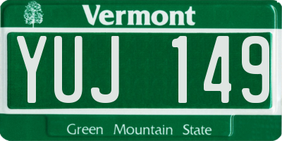 VT license plate YUJ149