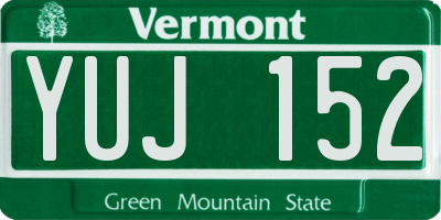 VT license plate YUJ152