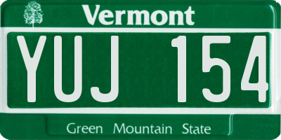 VT license plate YUJ154