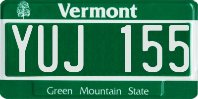 VT license plate YUJ155