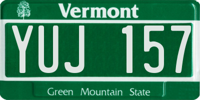 VT license plate YUJ157