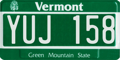 VT license plate YUJ158