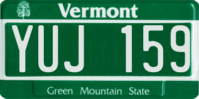 VT license plate YUJ159