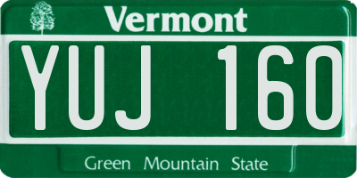 VT license plate YUJ160