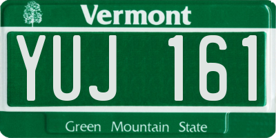 VT license plate YUJ161