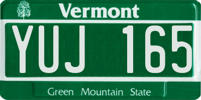 VT license plate YUJ165
