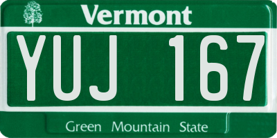 VT license plate YUJ167