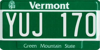 VT license plate YUJ170