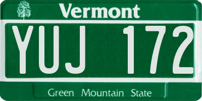 VT license plate YUJ172